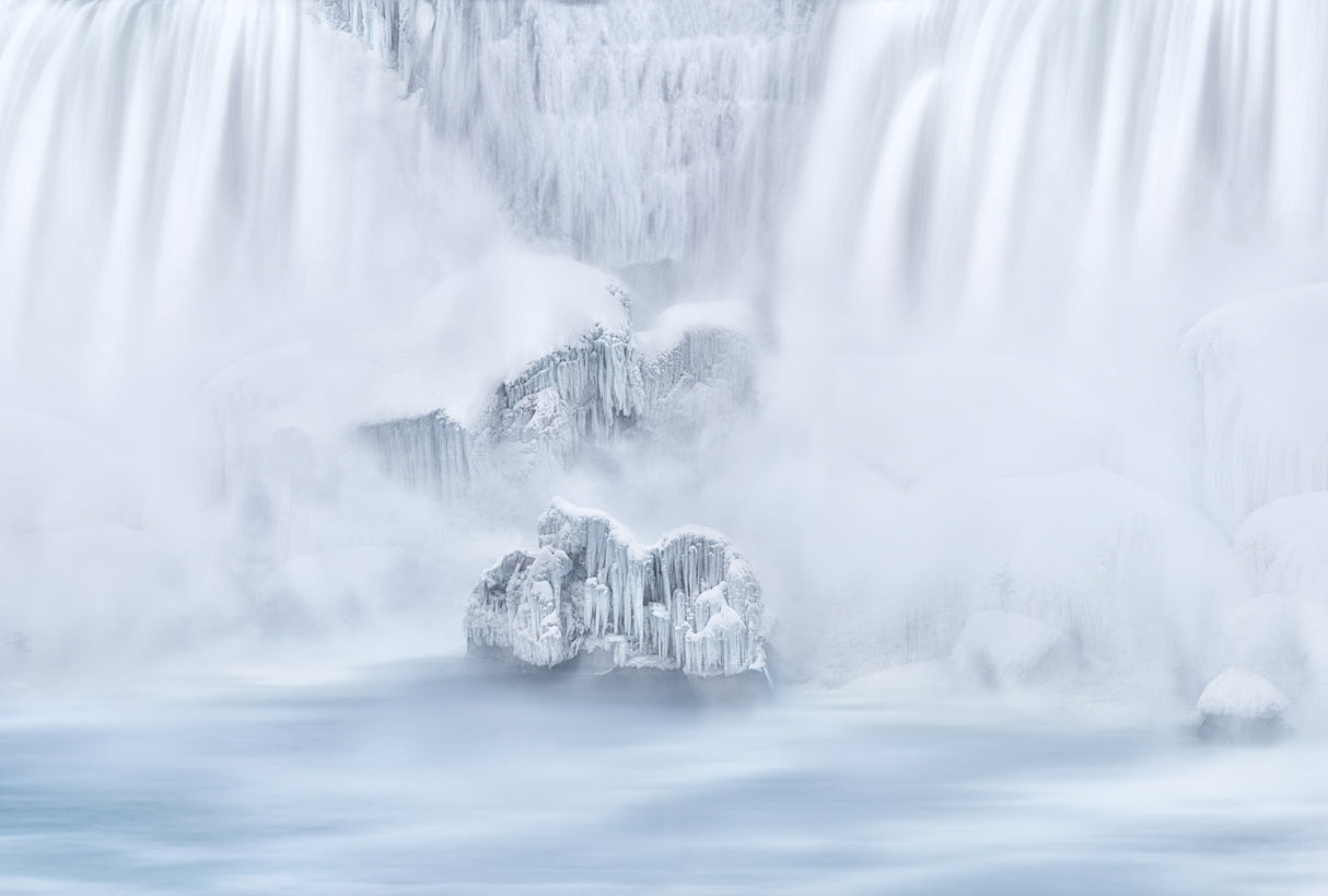 The frozen islands under the Waterfalls Poster och Canvastavla