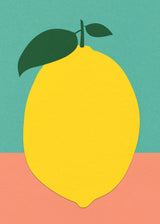 Lemon With Two Leaves Poster och Canvastavla