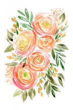 Begonia ranunculus bouquet in coral Poster och Canvastavla