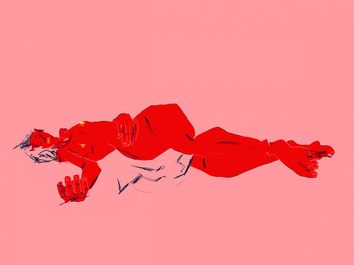 A Girl Asleep Pink Poster och Canvastavla