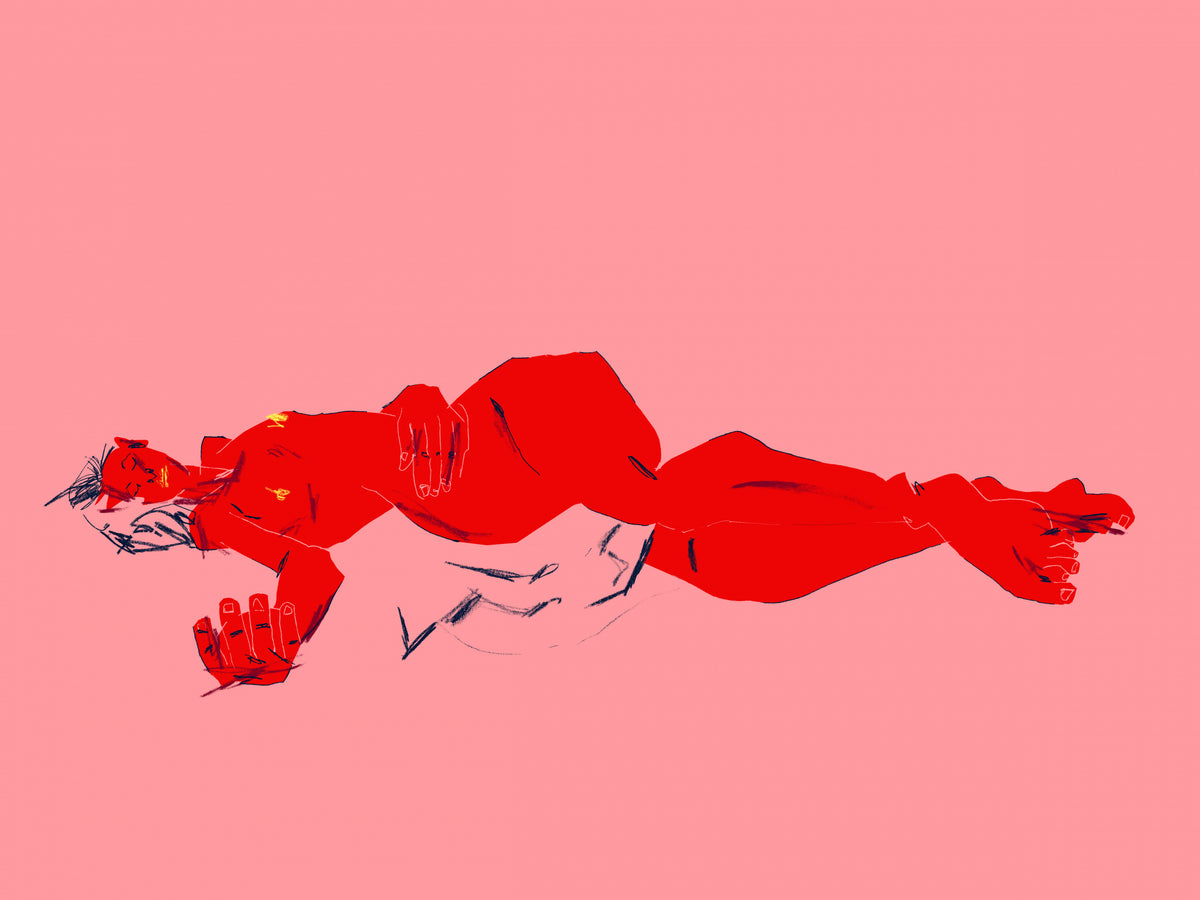 A Girl Asleep Pink Poster och Canvastavla