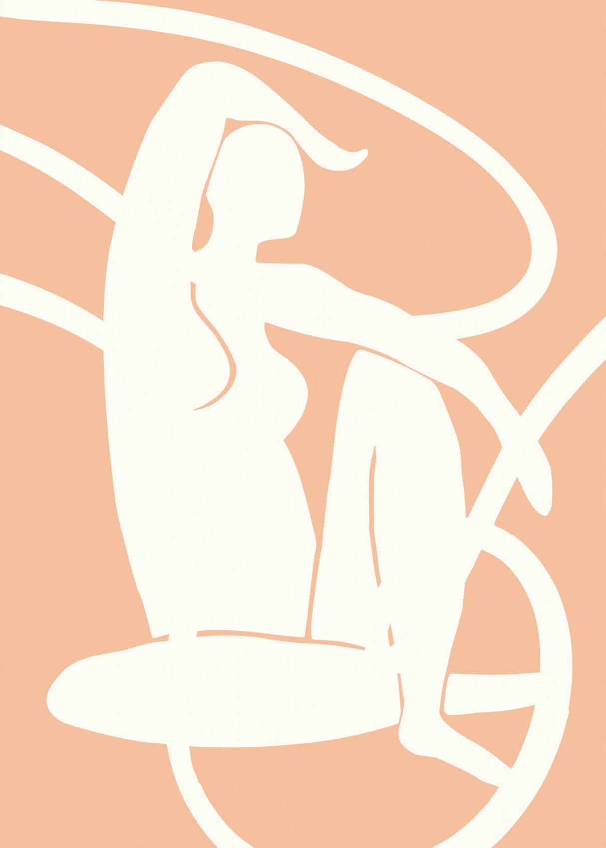 Pictufy Studio Woman Line Peach Fuzz Poster och Canvastavla