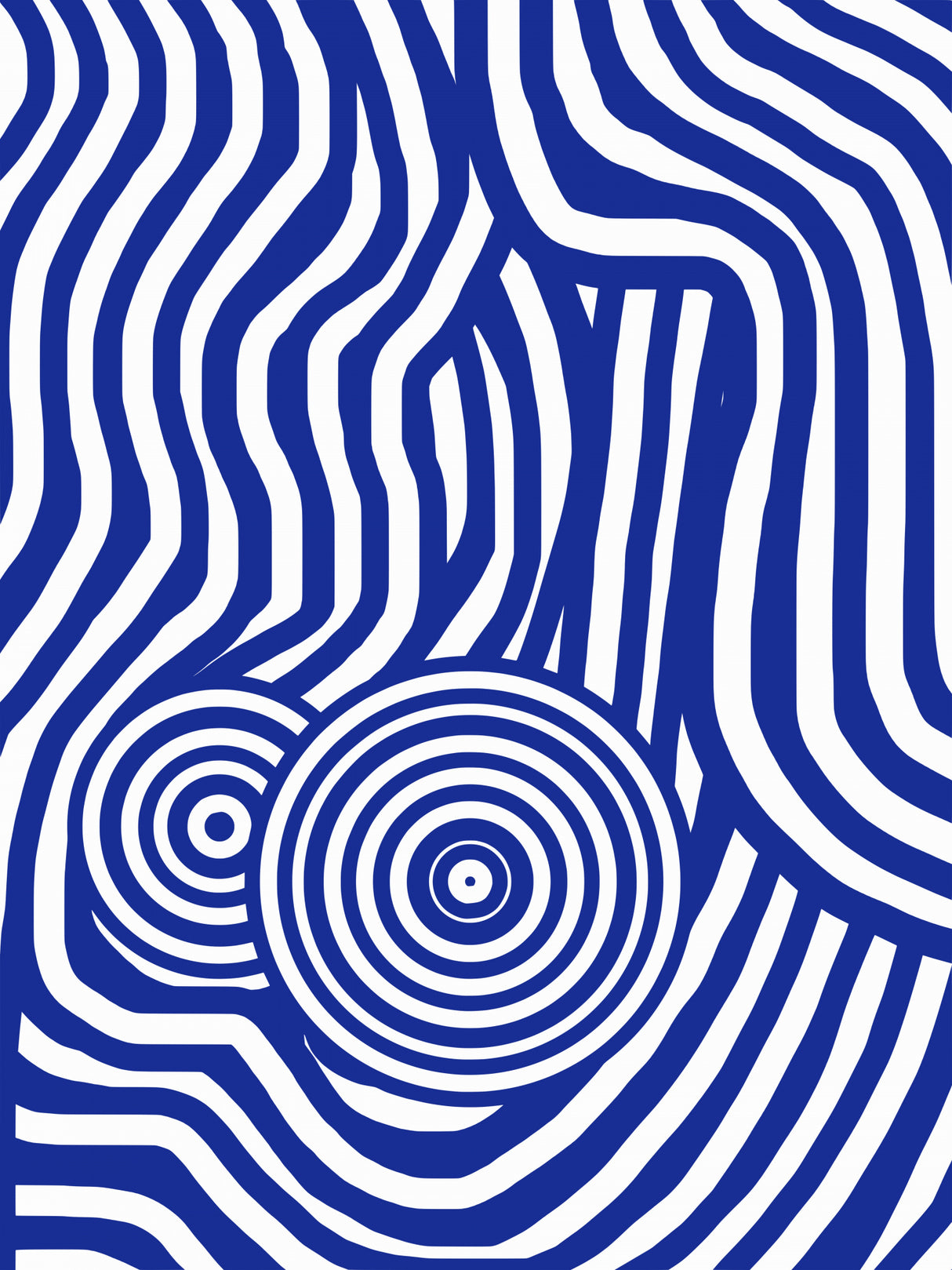 Blue and White Striped Seated Nude Poster och Canvastavla