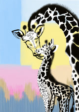 Mama giraffe and baby Poster och Canvastavla