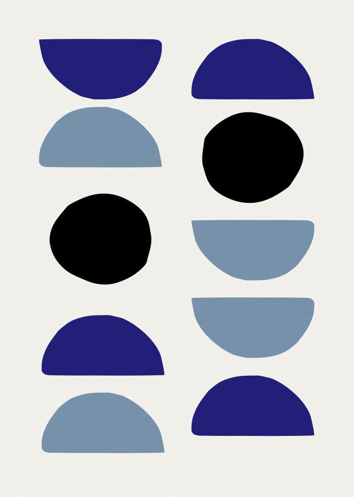 Blue Shapes 2 Kitchen poster eller kökstavla