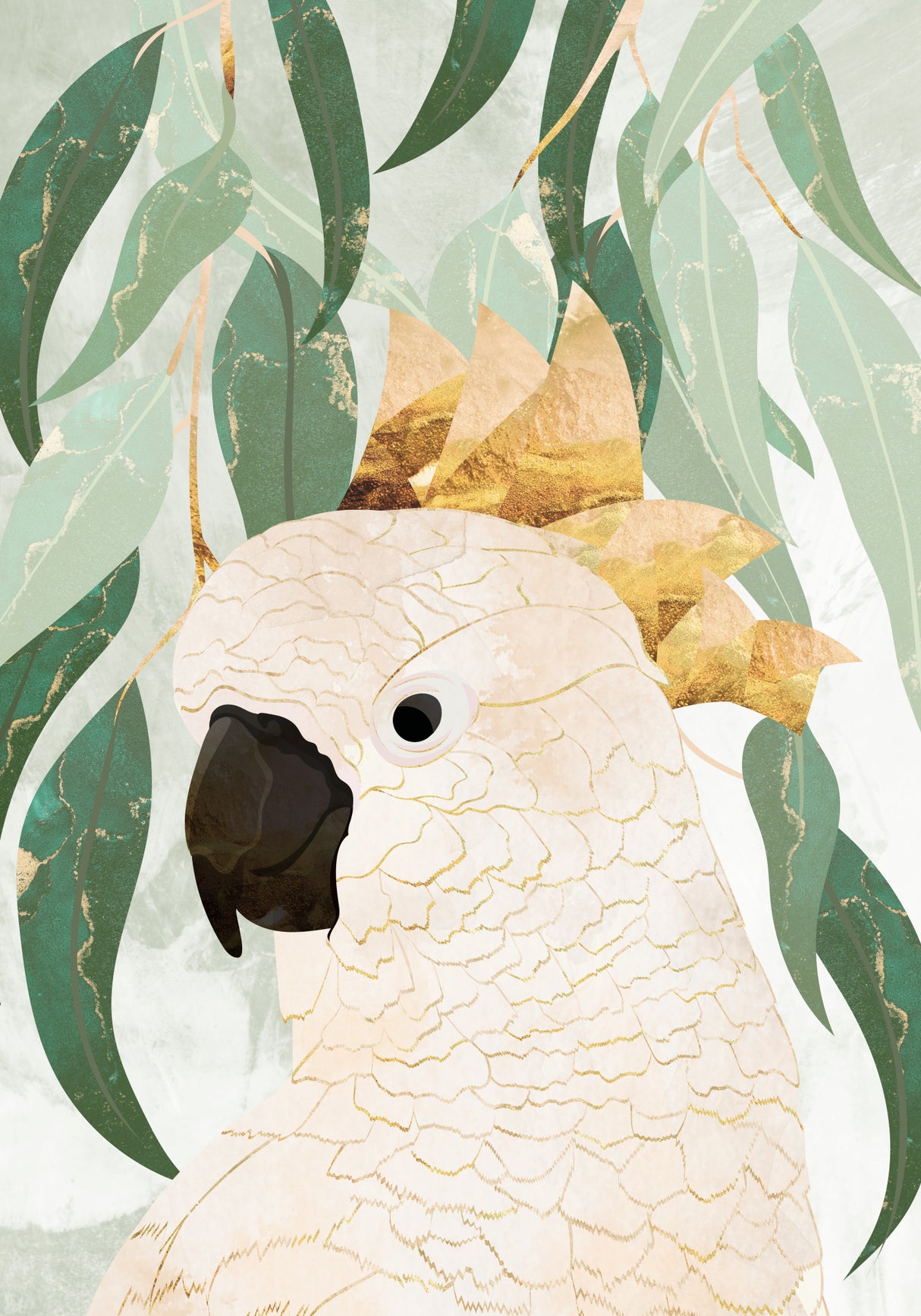Sydney Opera Cockatoo with Eucalyptus Poster och Canvastavla