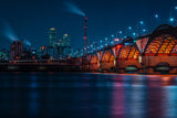 Night view of Seoul Han River Poster och Canvastavla
