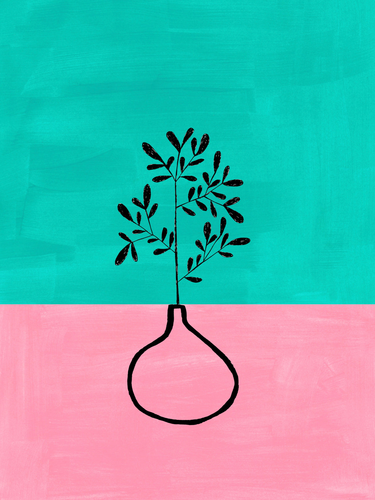 Turqoise Pink Vase Poster och Canvastavla