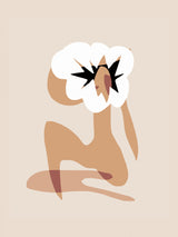 White Floral In Nude Poster och Canvastavla