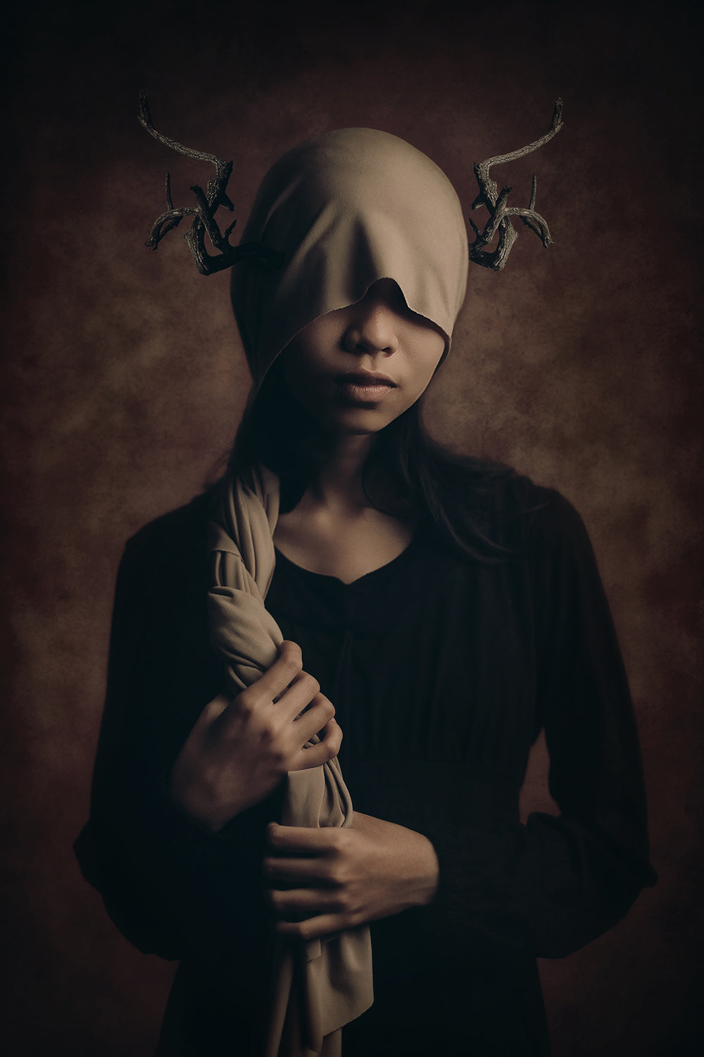 blind girl and the wooden horn Poster och Canvastavla