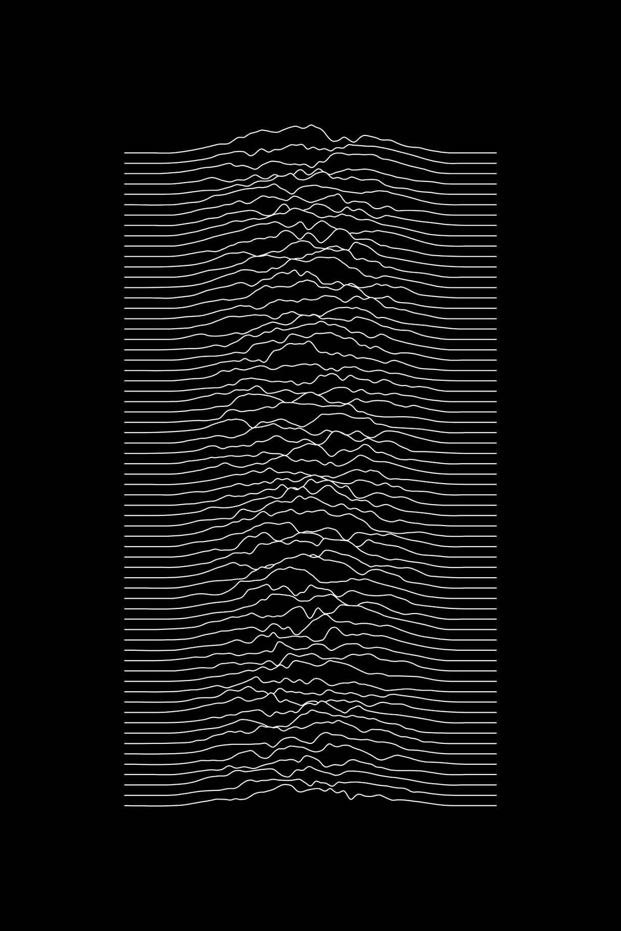 Black Mono Waveform Poster och Canvastavla