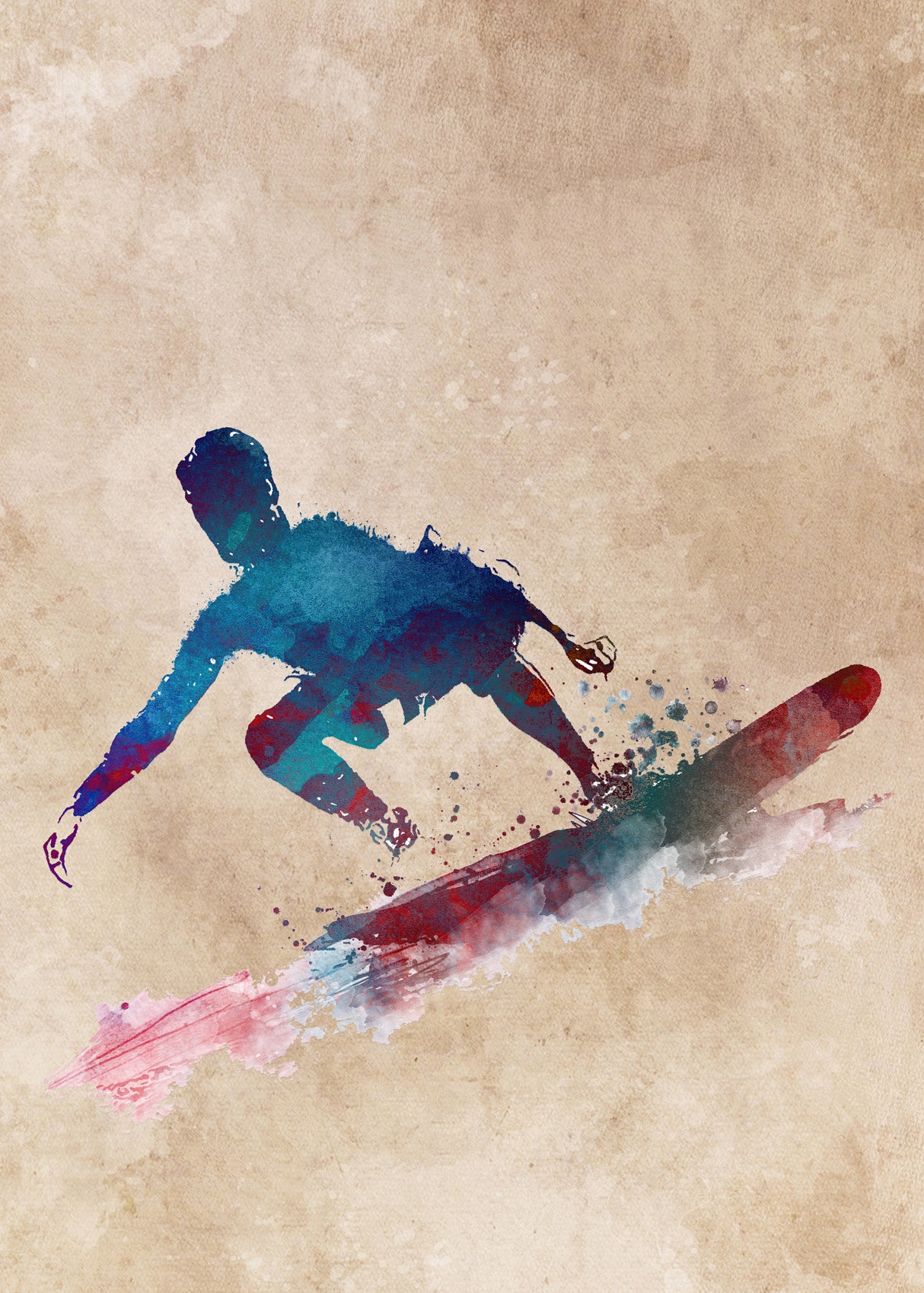 Surfer sport art Poster och Canvastavla