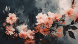 Coral Floating Blossoms Poster och Canvastavla