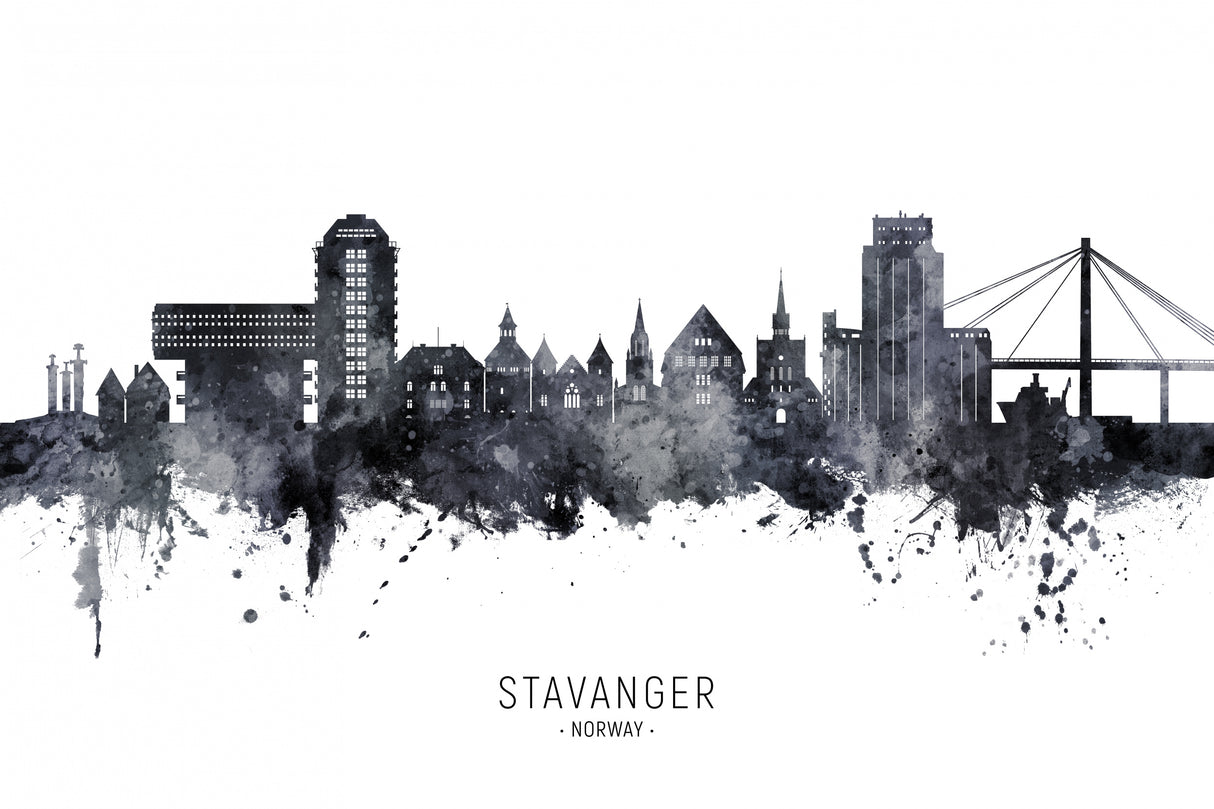 Stavanger Norway Skyline Poster och Canvastavla