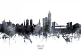 Oslo Norway Skyline Poster och Canvastavla