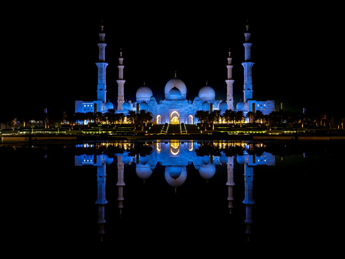 Sheik Zayed Mosque reflection, Abu Dhabi, UAE Poster och Canvastavla
