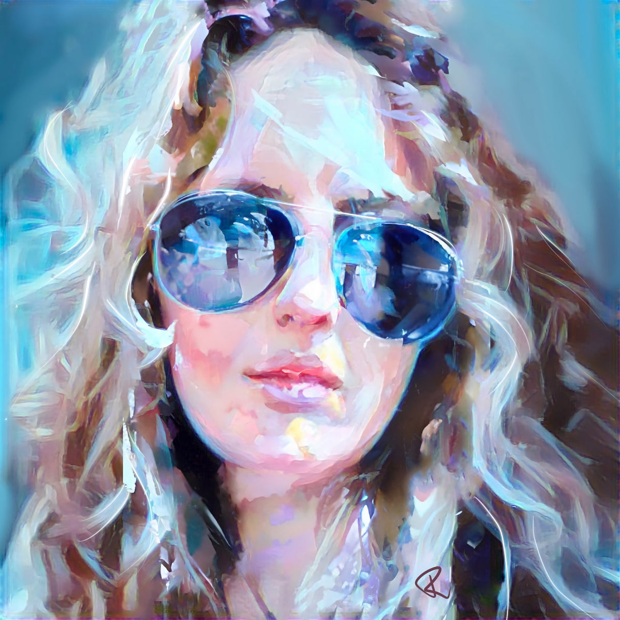 Self Portrait Imitating Janis Joplin Poster och Canvastavla