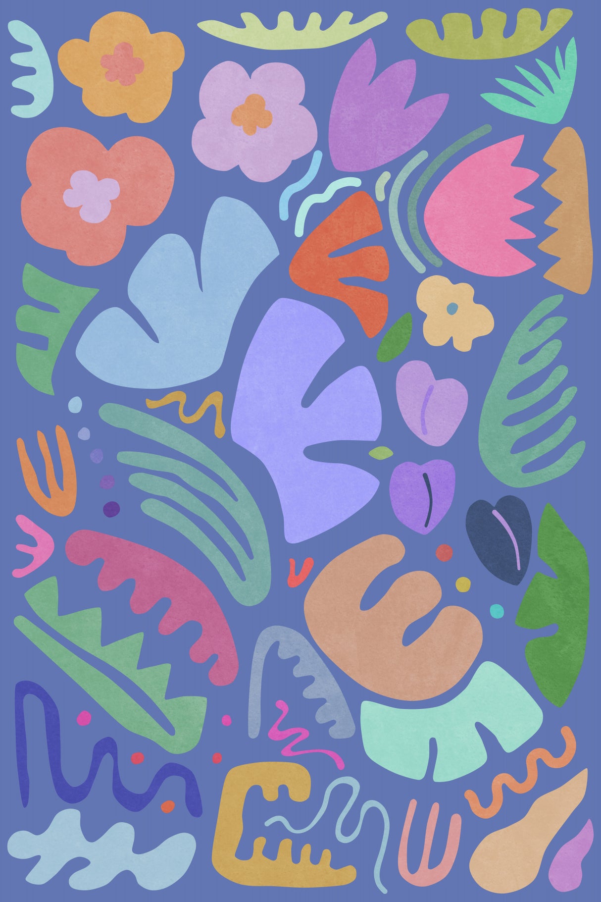 Floral Shapes Colors and Shapes II Poster och Canvastavla