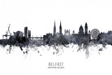 Belfast Northern Ireland Skyline Poster och Canvastavla