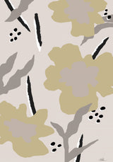 Beige Flowers Poster och Canvastavla