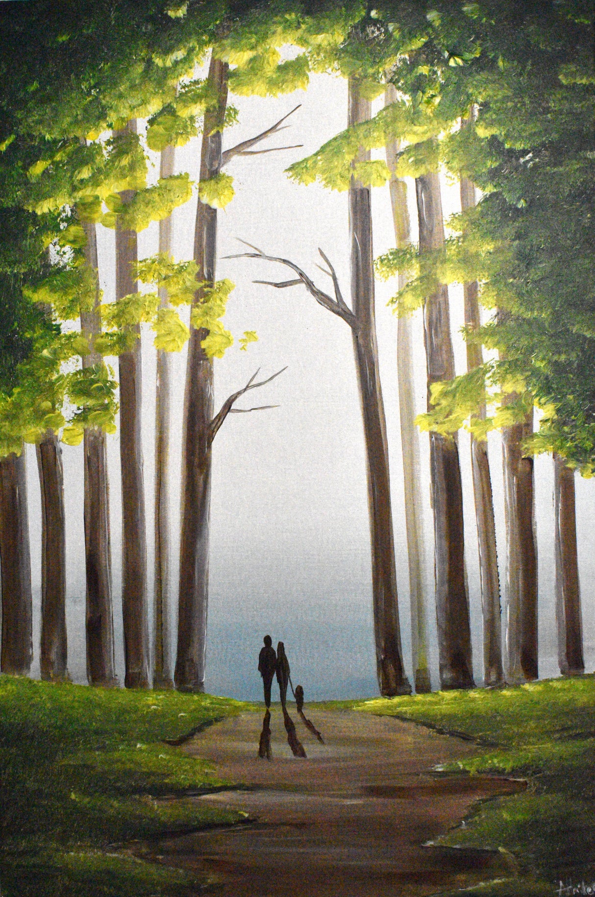 Green Woodland Walk Poster och Canvastavla
