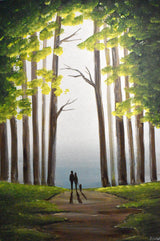 Green Woodland Walk Poster och Canvastavla