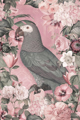 The Parrots Paradise Garden Pastel Pink Poster och Canvastavla