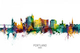 Portland Maine Skyline Poster och Canvastavla