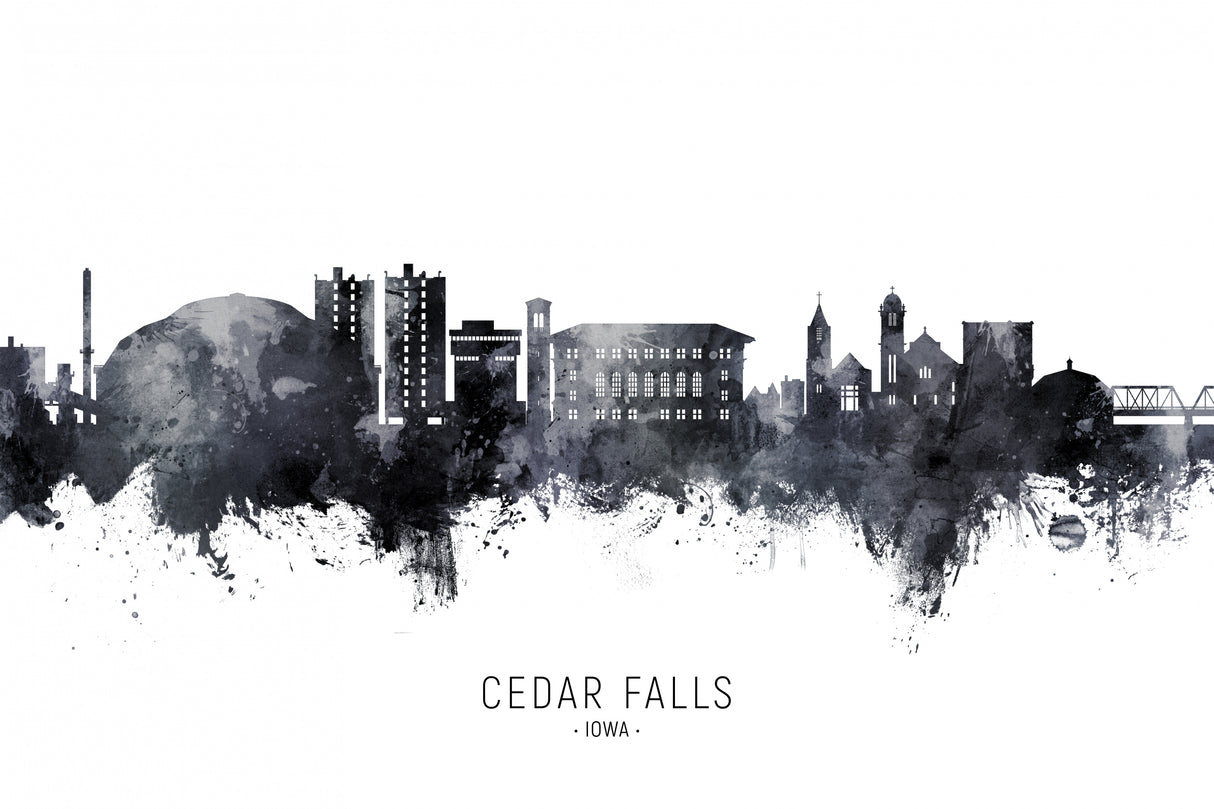 Cedar Falls Iowa Skyline Poster och Canvastavla