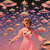 Pink UFO Fever Dream Collage Art Poster och Canvastavla
