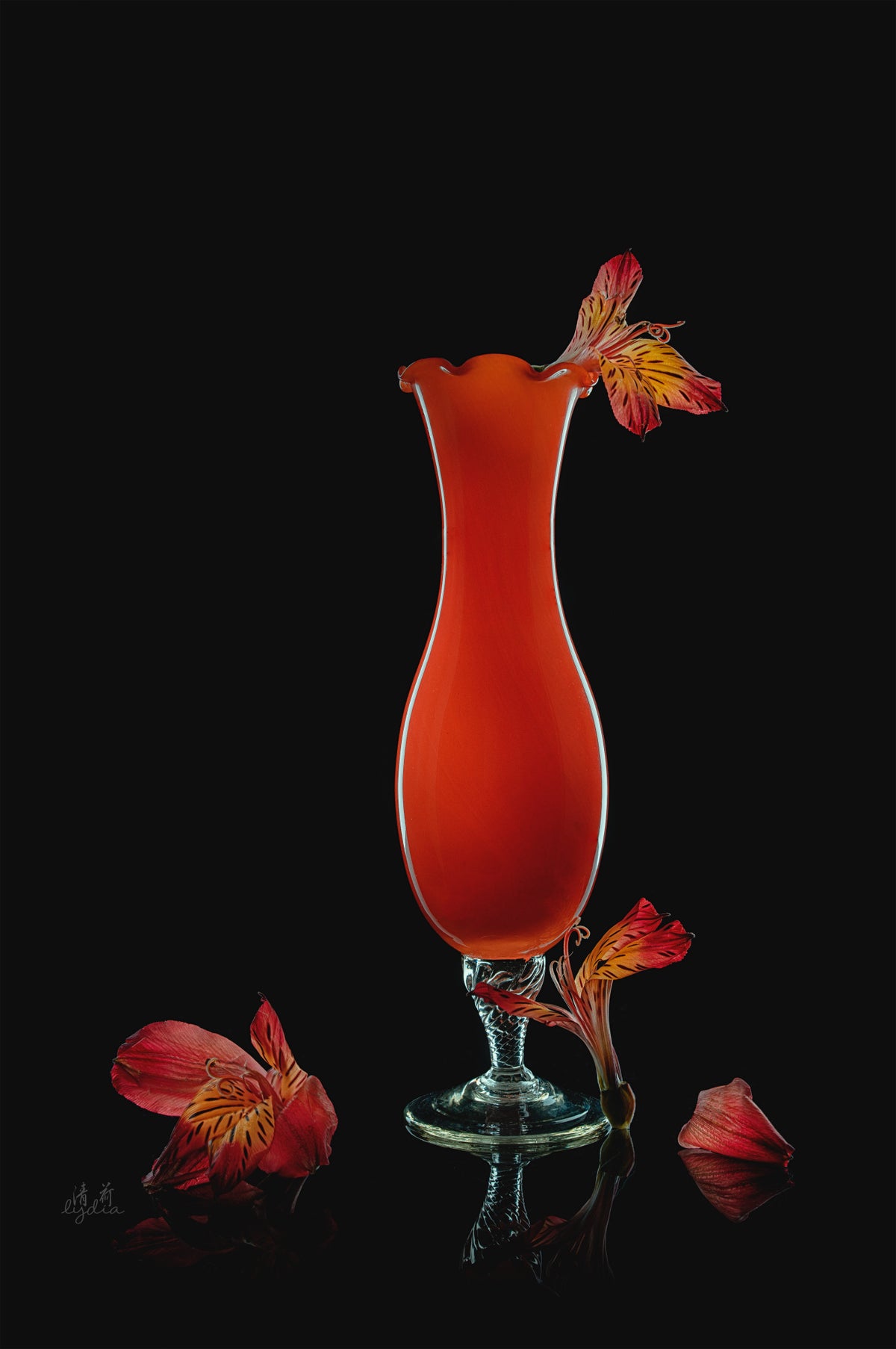 Orange King Peruvian Lily Poster och Canvastavla