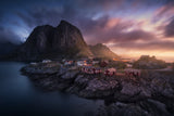 Hamnoy Dawn Poster och Canvastavla