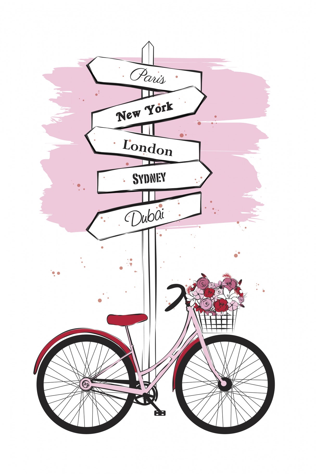 Bike Travels Poster och Canvastavla