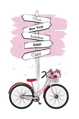 Bike Travels Poster och Canvastavla