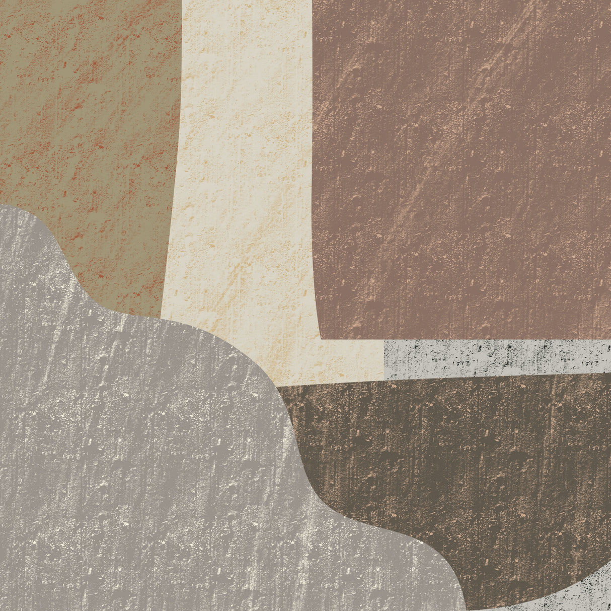 Earth Tone Large Abstract Poster och Canvastavla
