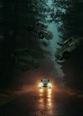 Flying Ghost Cars Poster och Canvastavla