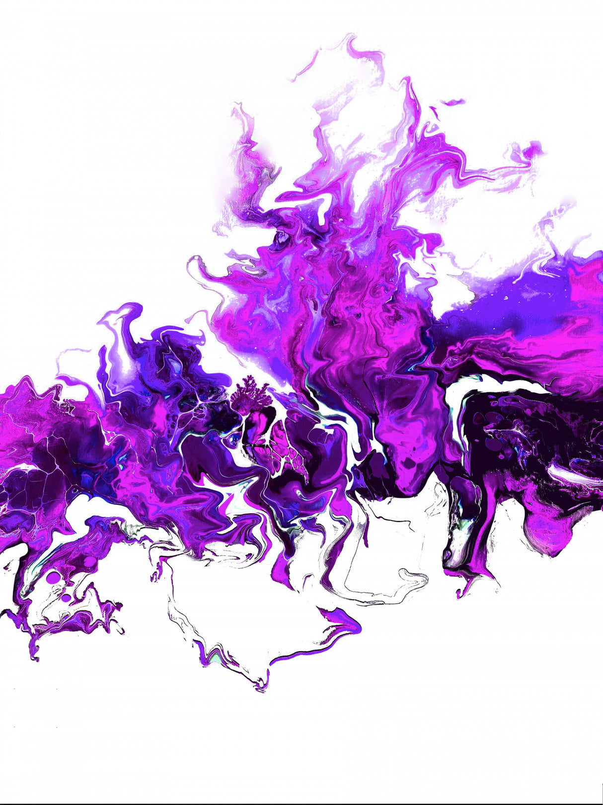 Purple Colorful White Wave Poster och Canvastavla