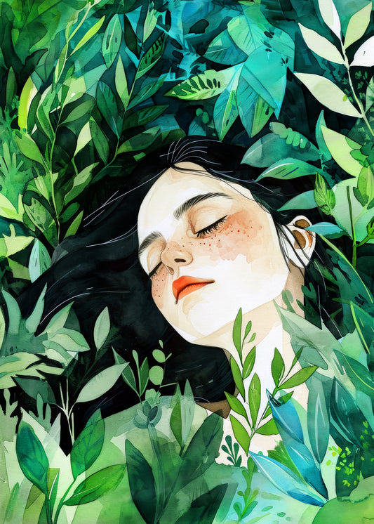 Woman Life   Sleeping In the Grass Poster och Canvastavla
