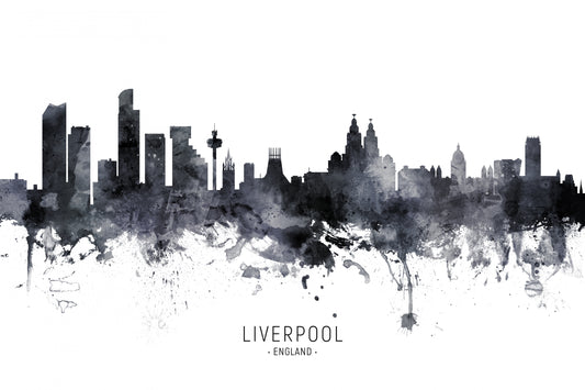 Liverpool England Skyline Poster och Canvastavla