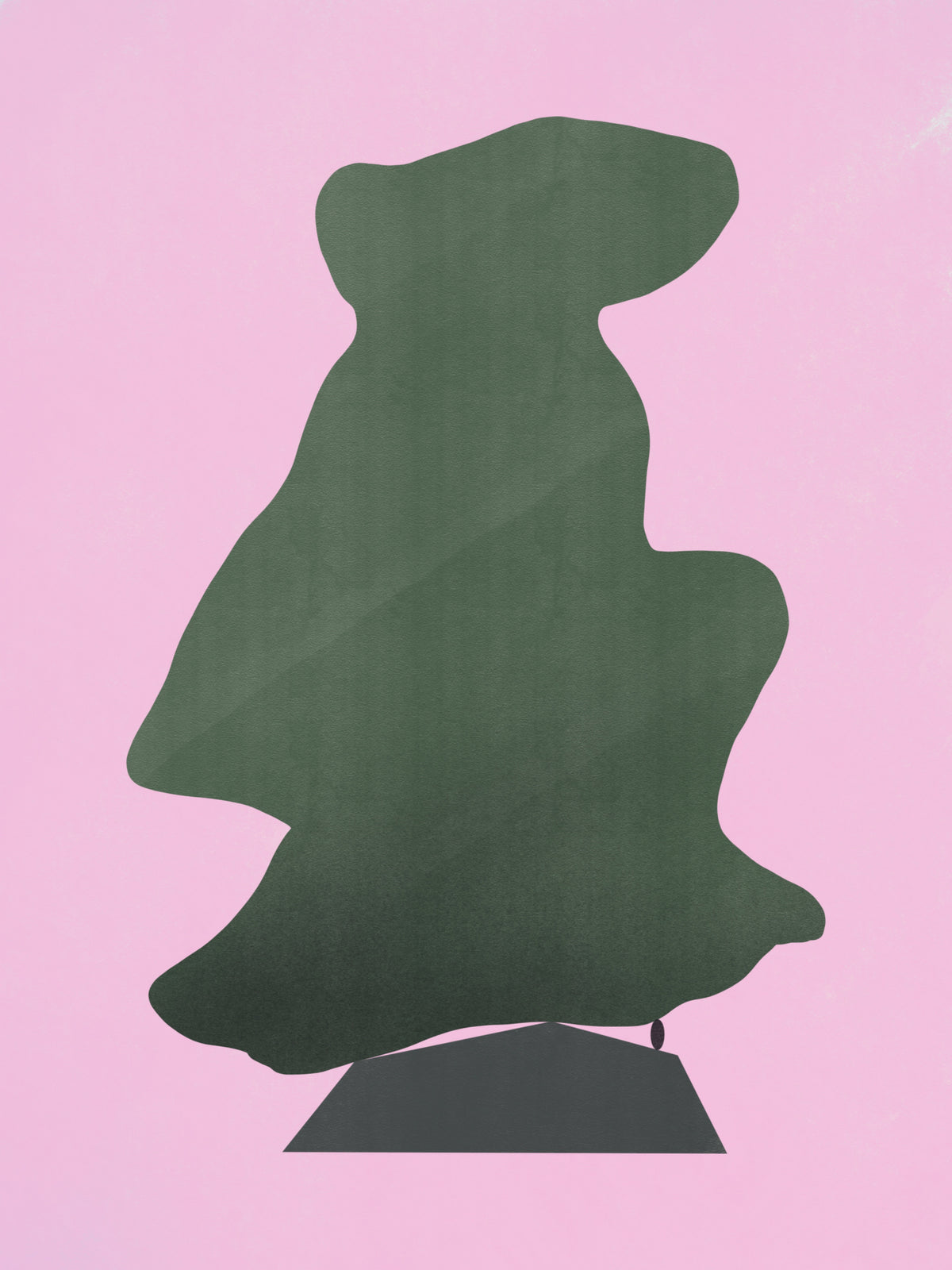 Stone Sculpture In Olive Green Poster och Canvastavla
