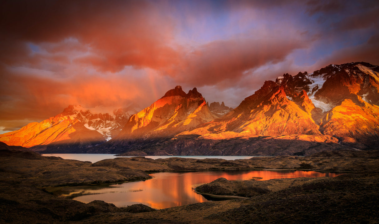 PARQUE NACIONAL TORRES DEL PAINE, SUNRISE FROM MIRADOR  LAKE NORDENSKJOLD-1367 Poster och Canvastavla