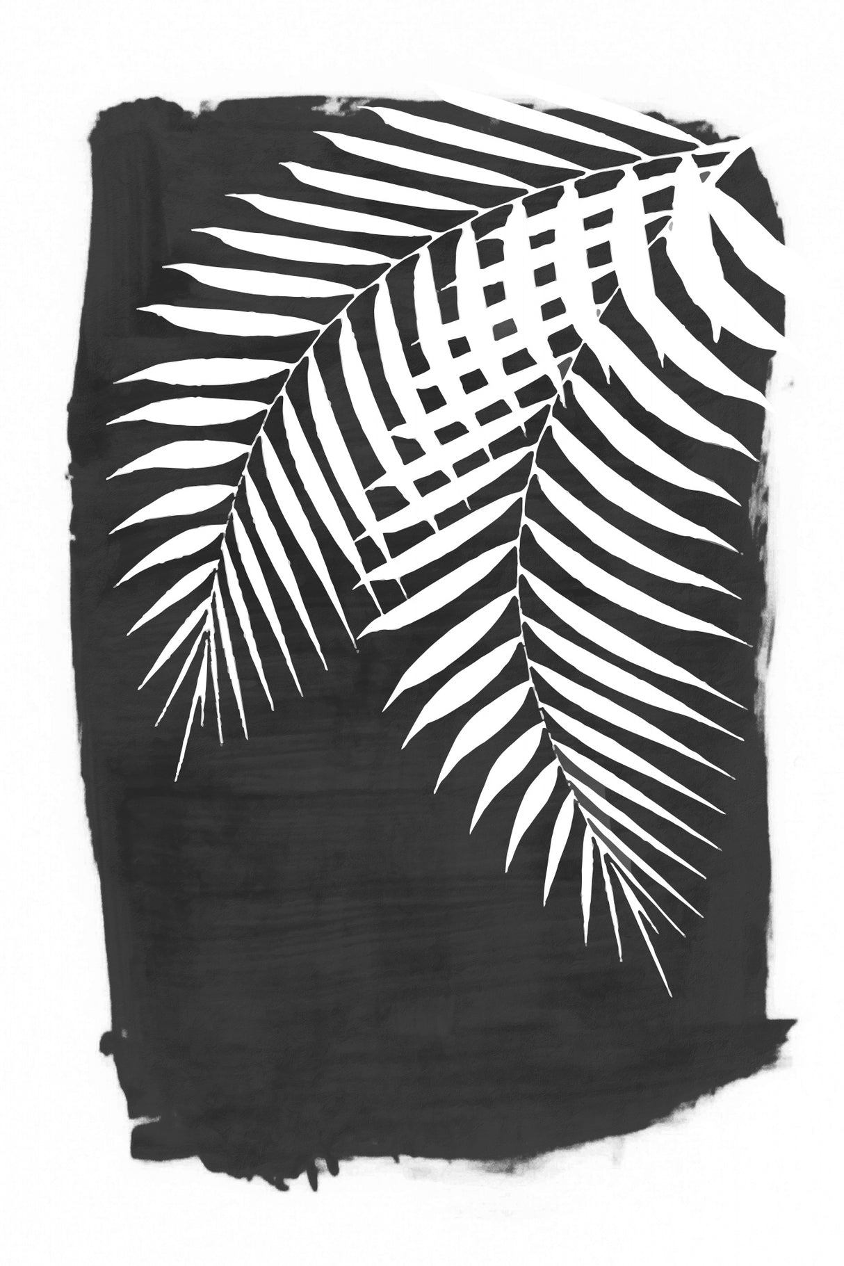 Black Palm Leaves Foliage Silhouette Poster och Canvastavla