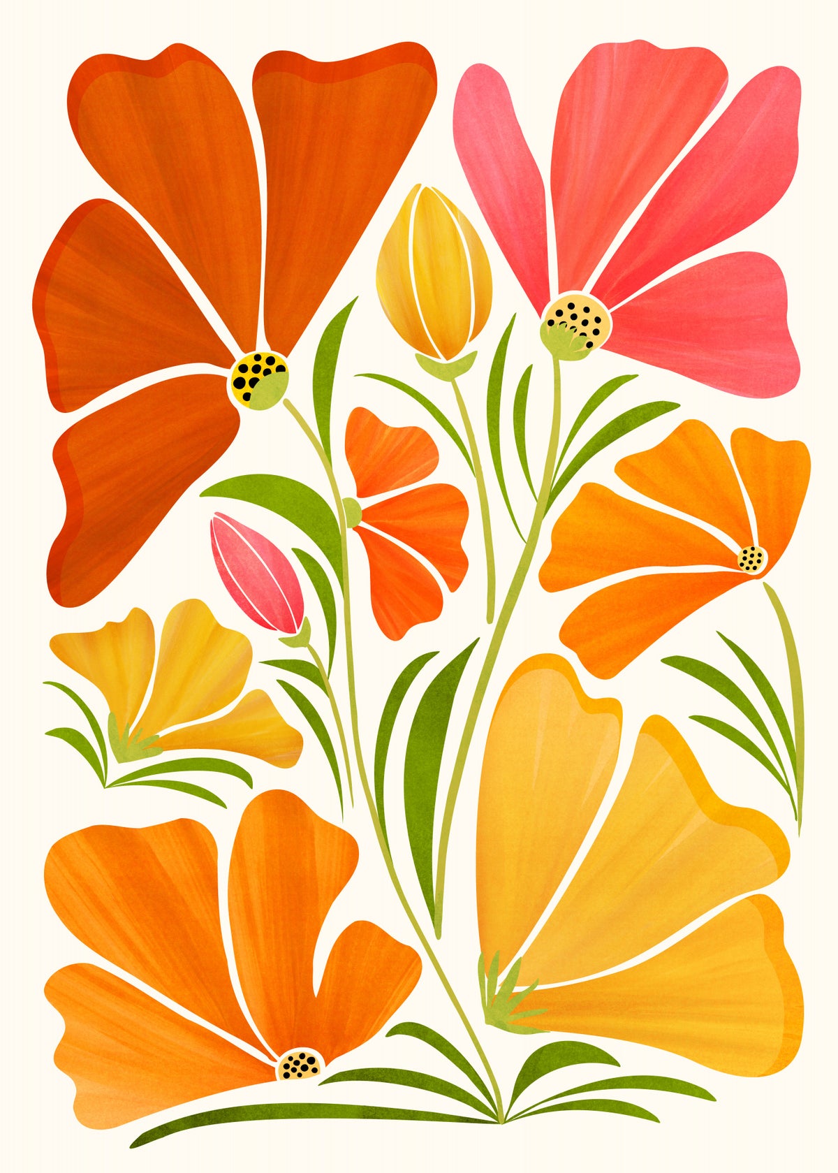 Spring Wildflowers Poster och Canvastavla