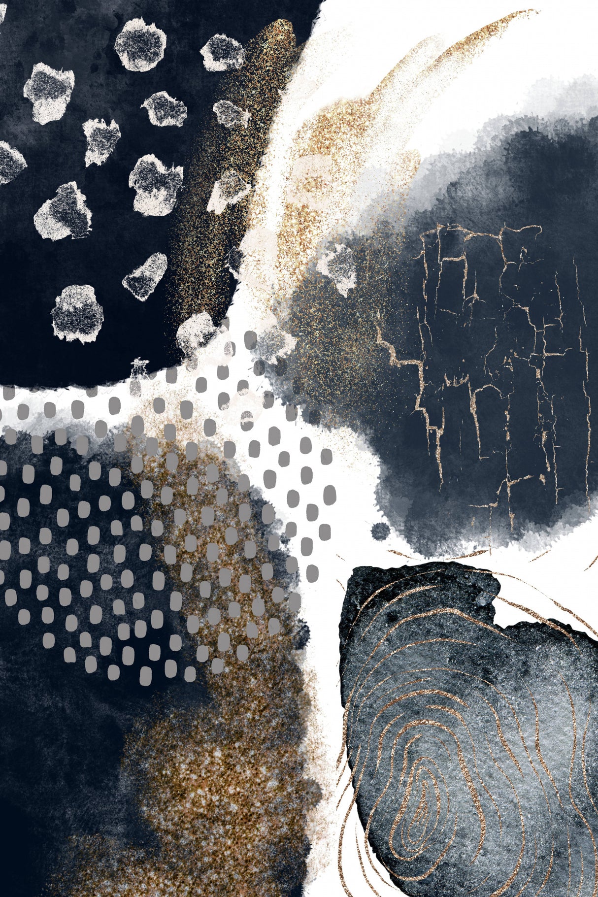Abstract Black and Gold-1 Poster och Canvastavla