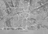 Gray vintage map of Dortmund Germany Poster och Canvastavla