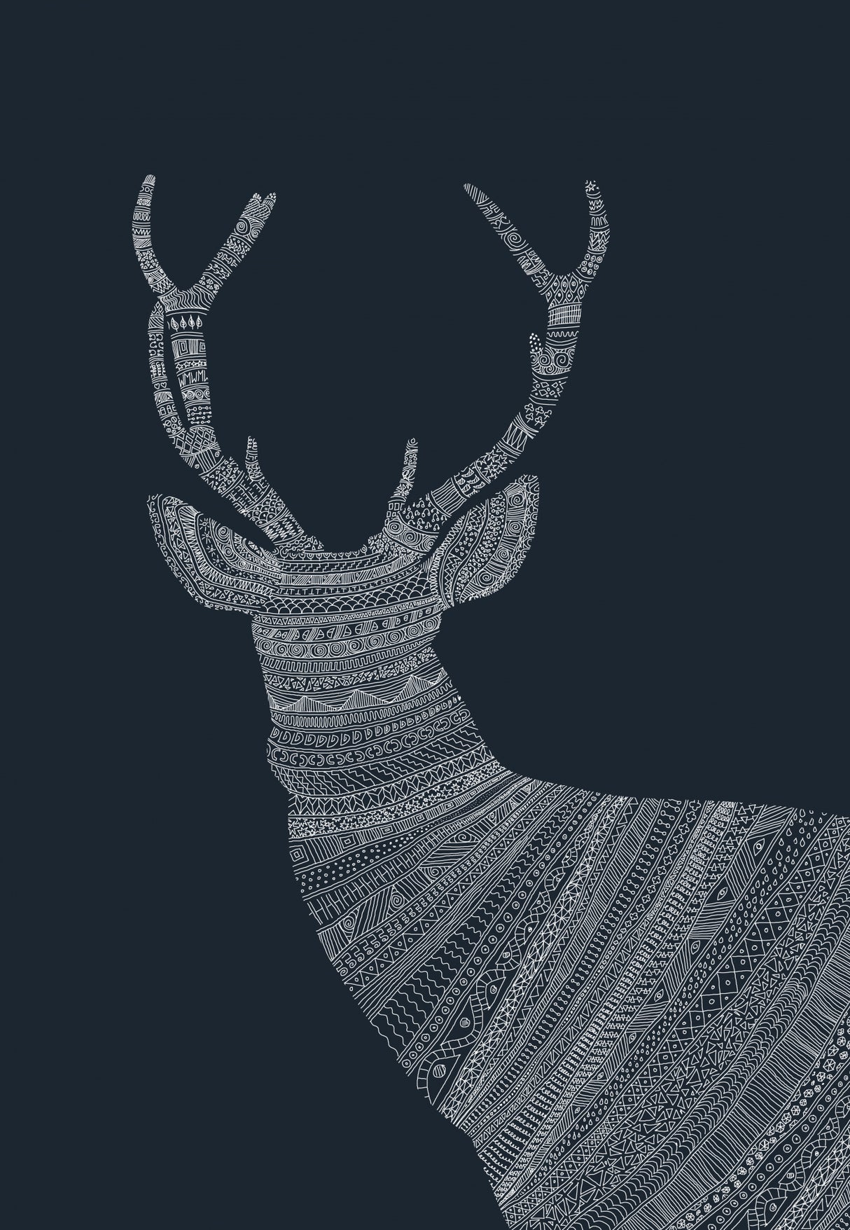 Stag Blue Poster och Canvastavla