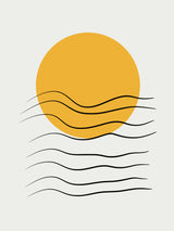 Minimalist Sun and Ocean Poster och Canvastavla