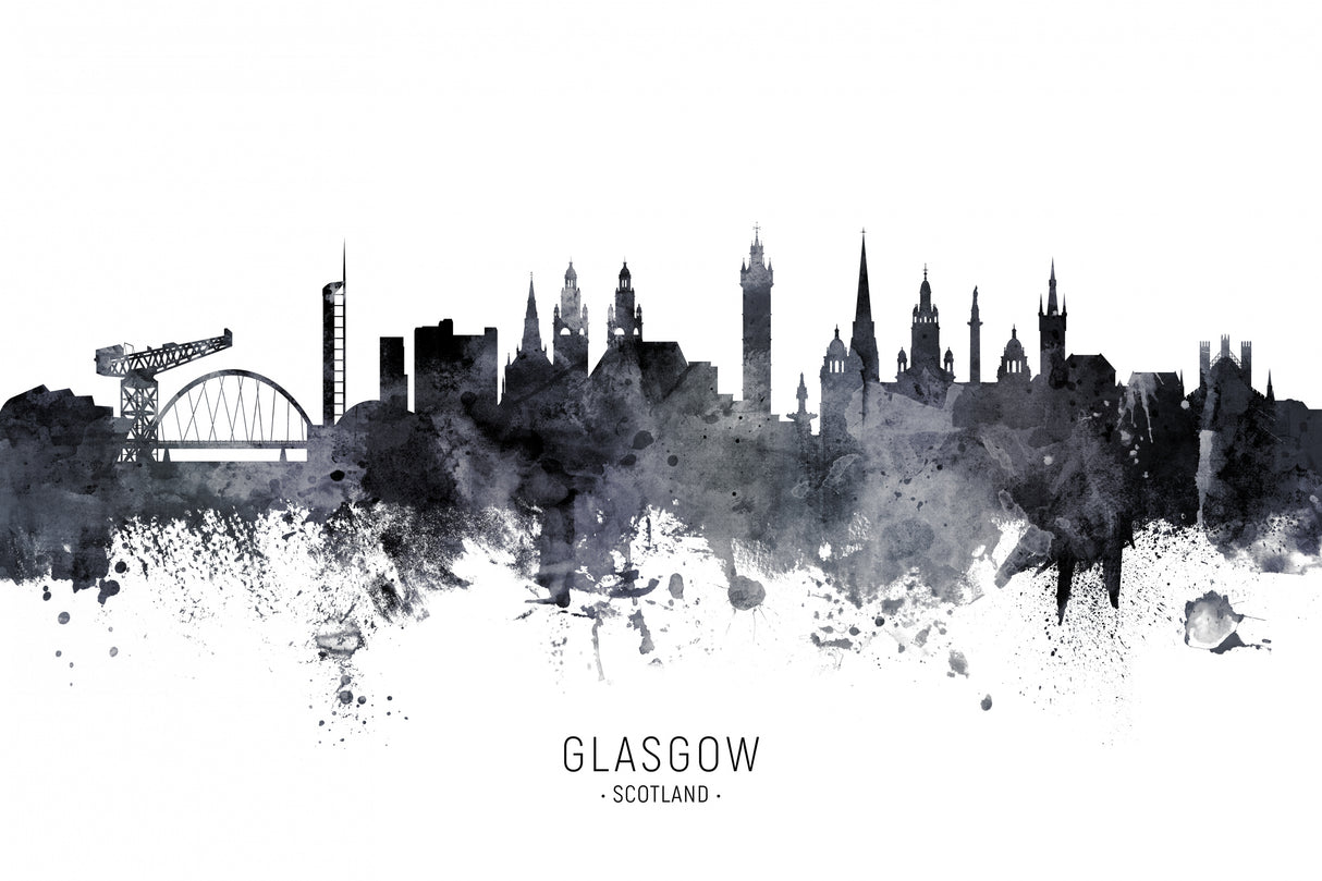 Glasgow Scotland Skyline Poster och Canvastavla