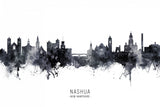 Nashua New Hampshire Skyline Poster och Canvastavla