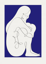 Sitting Woman Blue Poster och Canvastavla